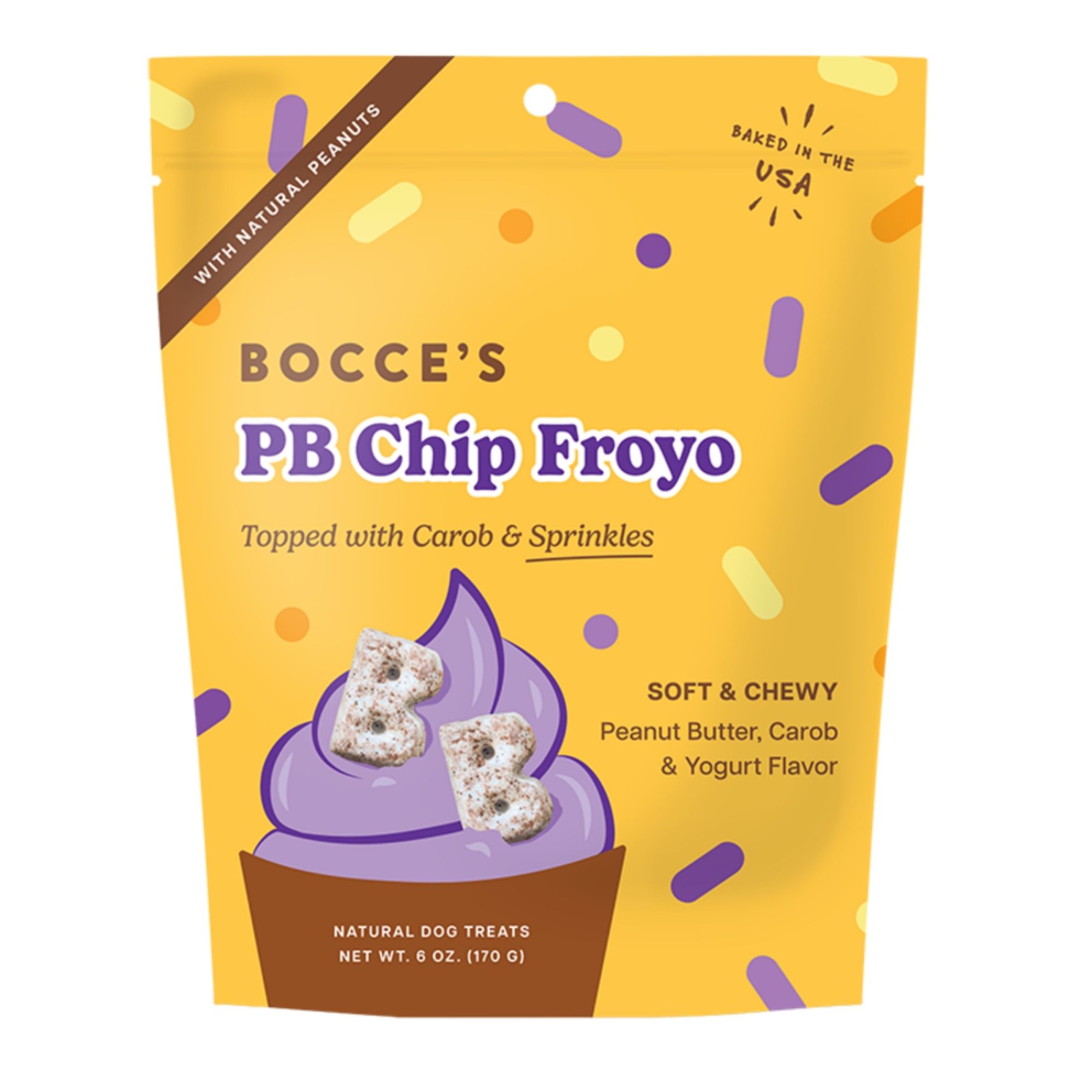 Bocce's Bakery Dog Froyo Grain Free Peanut butter Chip 6oz.