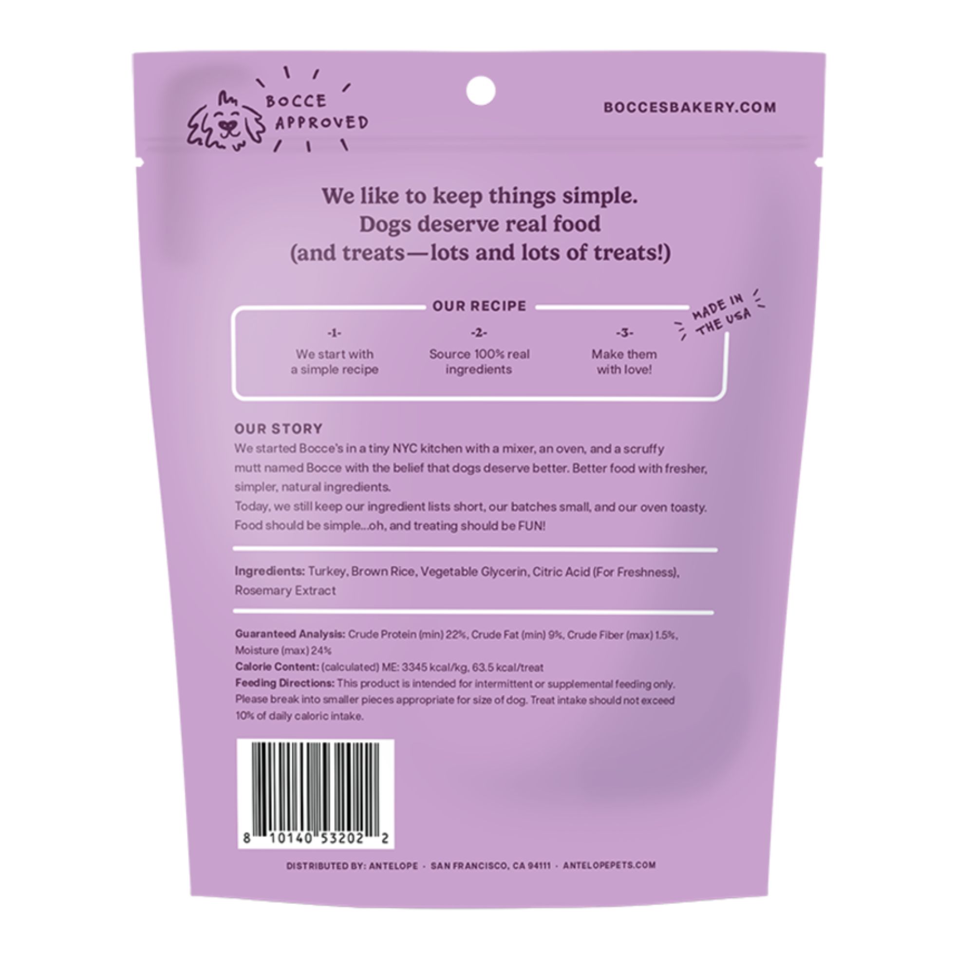 Bocce's Bakery Dog Jerky Protein Cuts Grain Free Chick'N Kettlebells 5oz. - Image 2