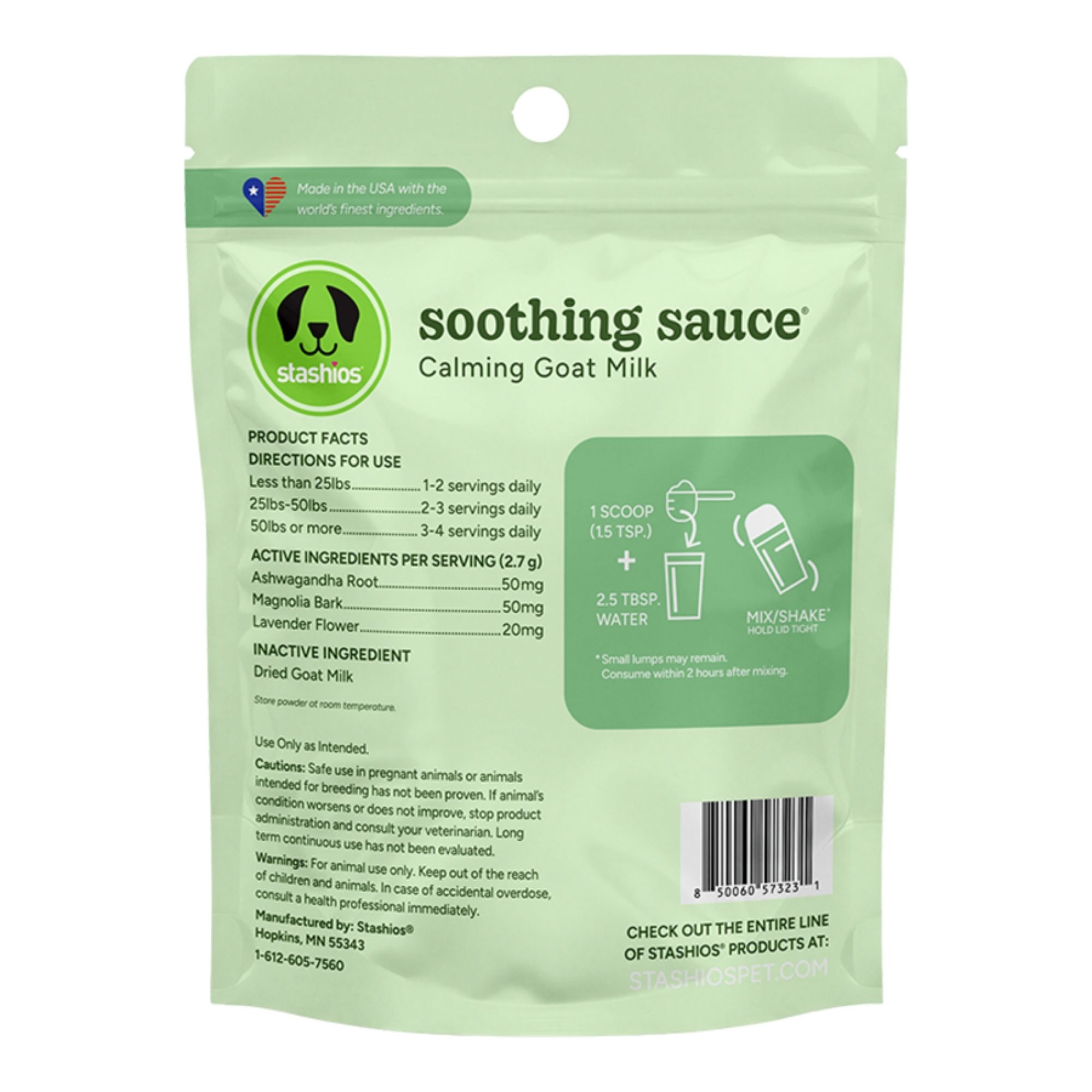 Stashios Dog Soothing Sauce Calming Goat Milk 3oz. - Image 2