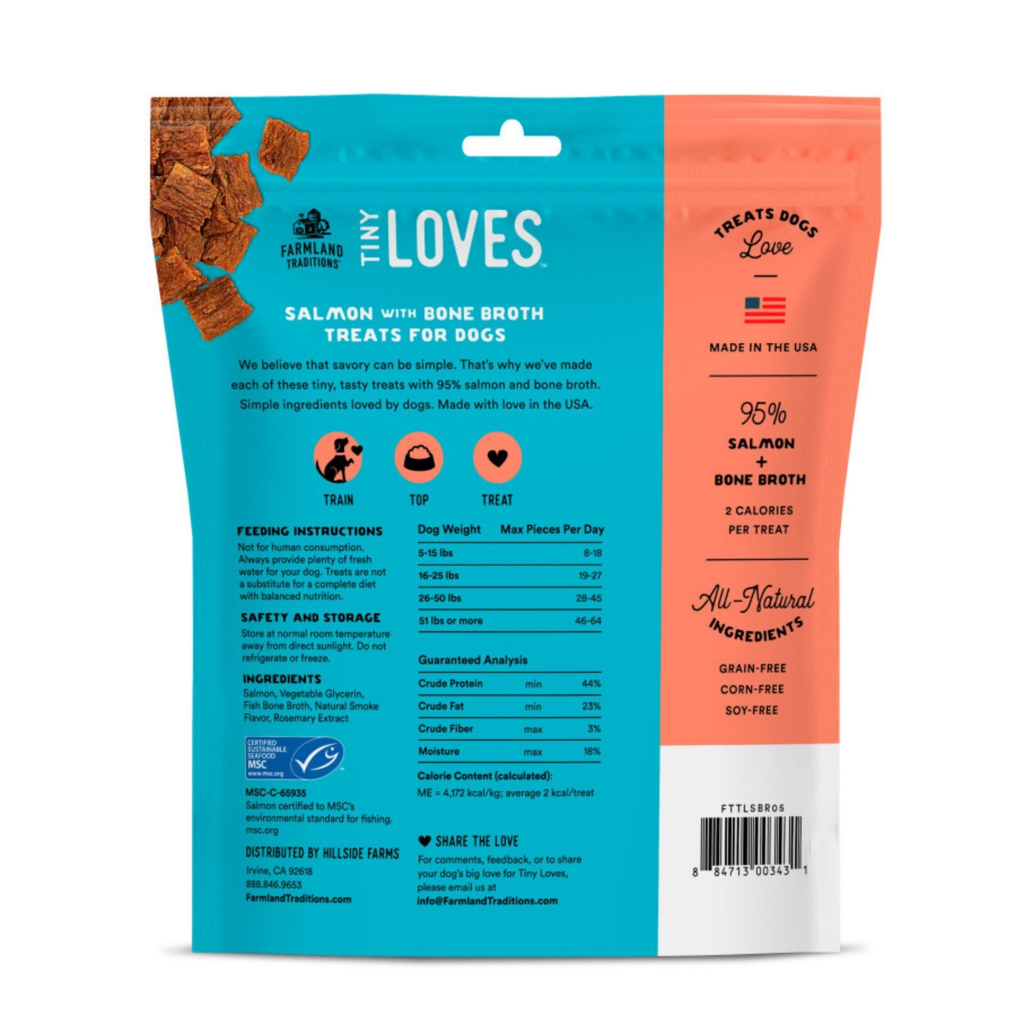 Farmland Traditions Tiny Loves Bone Broth Dog Treats Salmon Bone Broth, 1ea/5oz. - Image 2