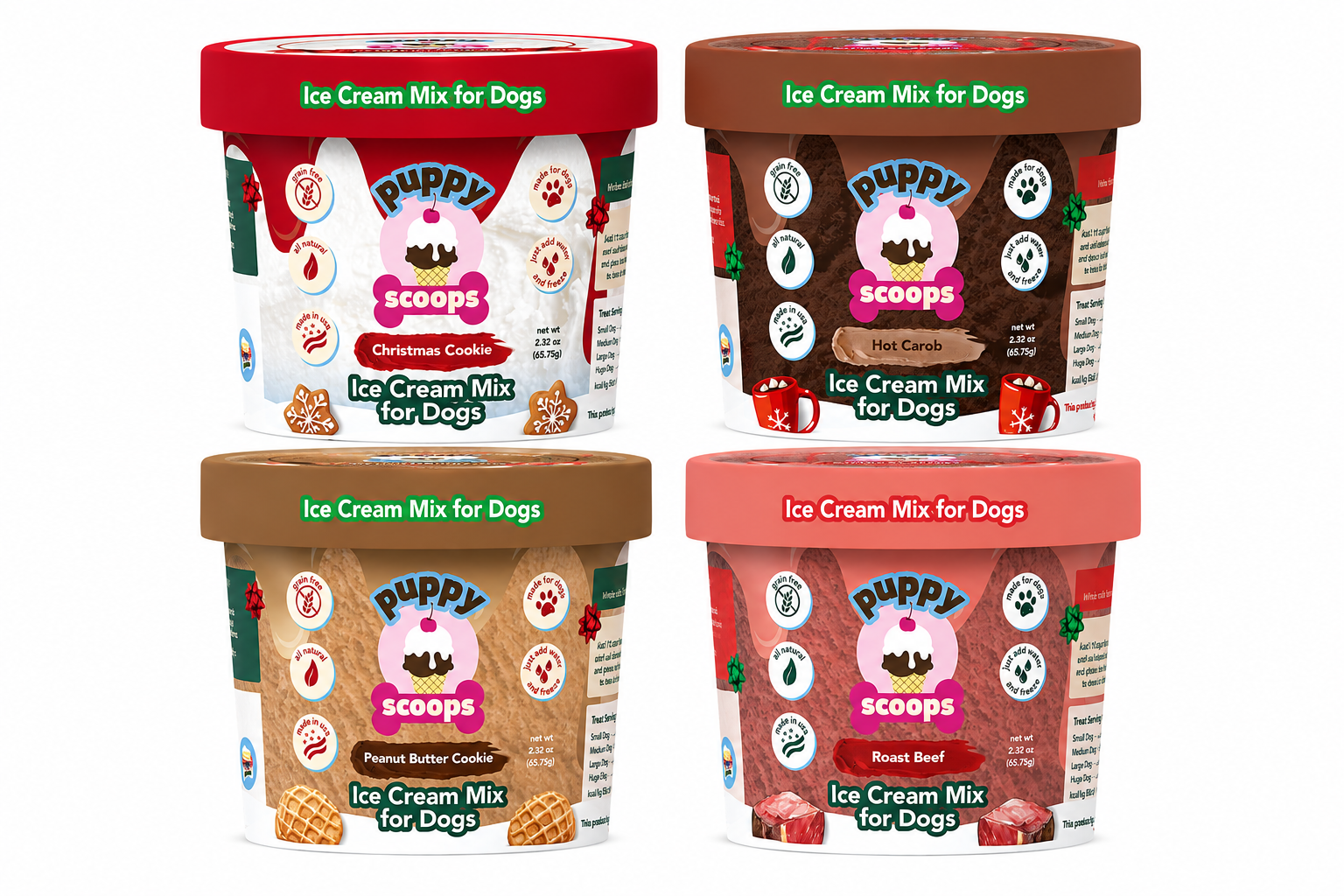 Christmas Edition Puppy Scoops Cup Size - 2.32 oz