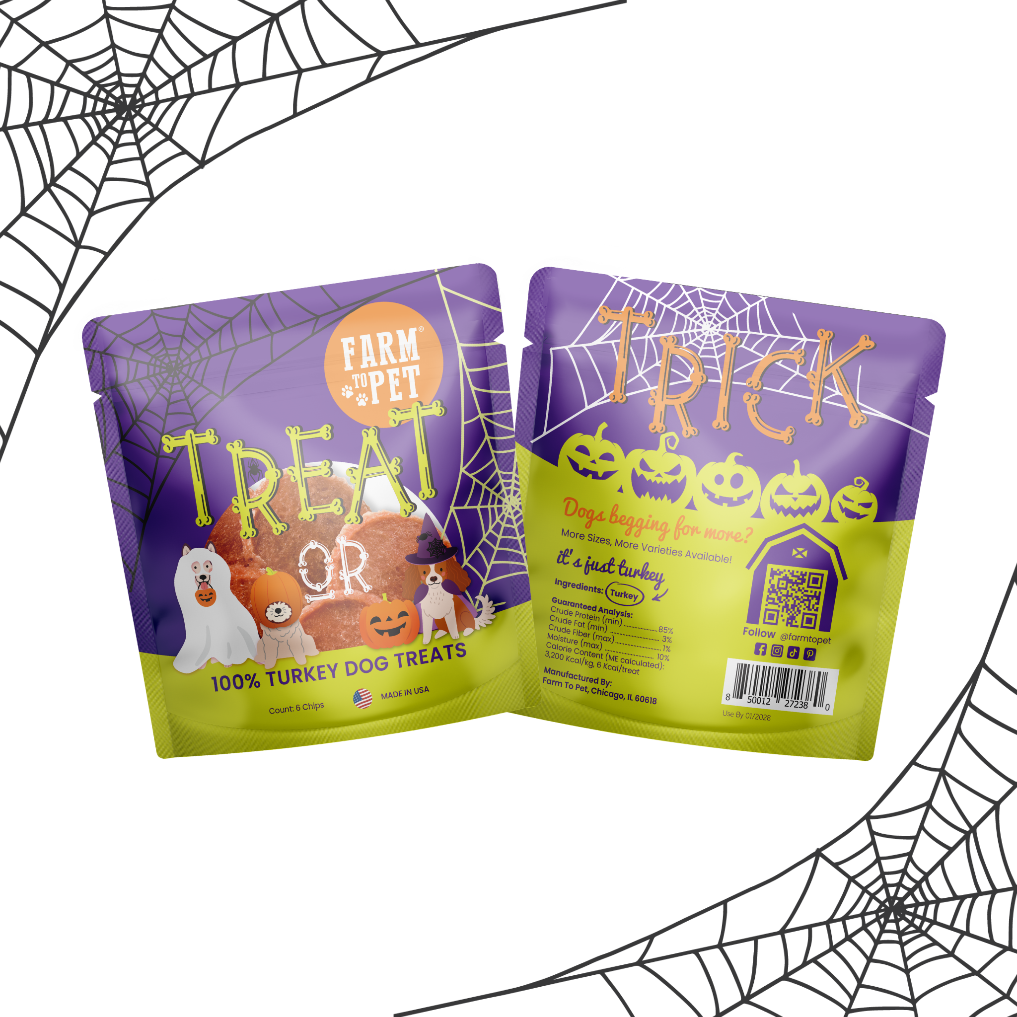Halloween Dog Treat Chicken, Turkey, Beef, & Fish Snack Pack Bundle (24 pack) - Image 11