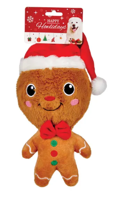 Zanies Holiday Gingerbread Man Plush Toy