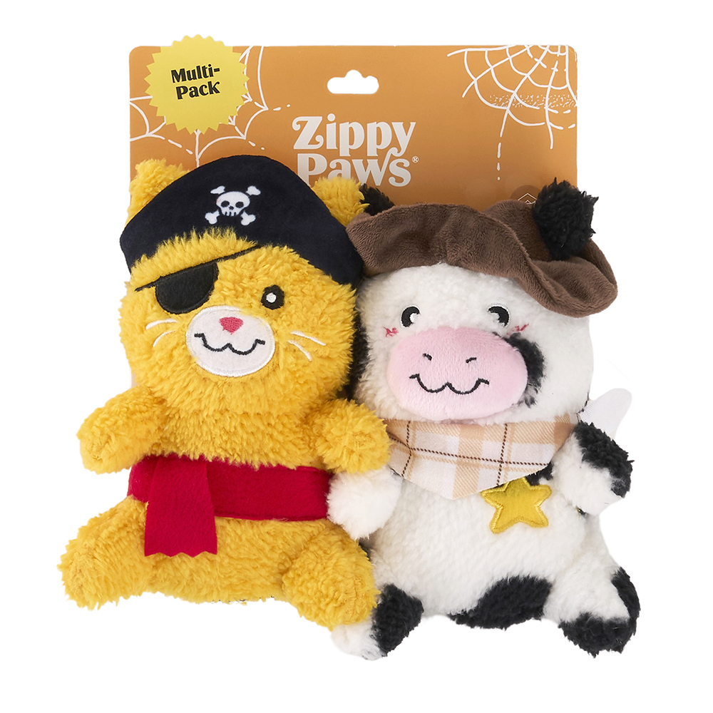 Halloween Cheeky Chumz Jr 2-Pack - Pirate Cat, Cow Cowboy