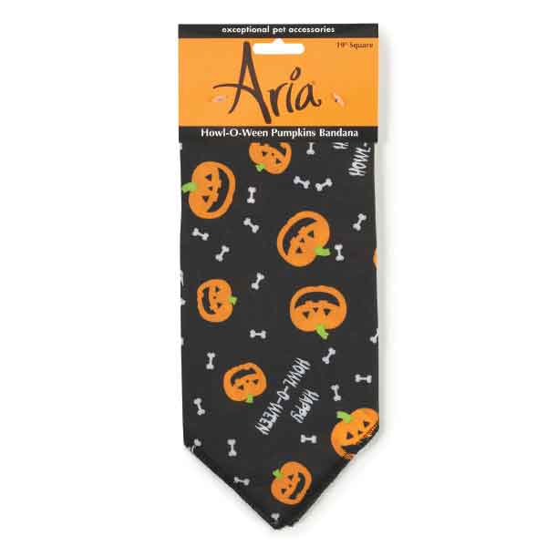 Aria Howl-O-Ween Pumpkins Bandana, Black