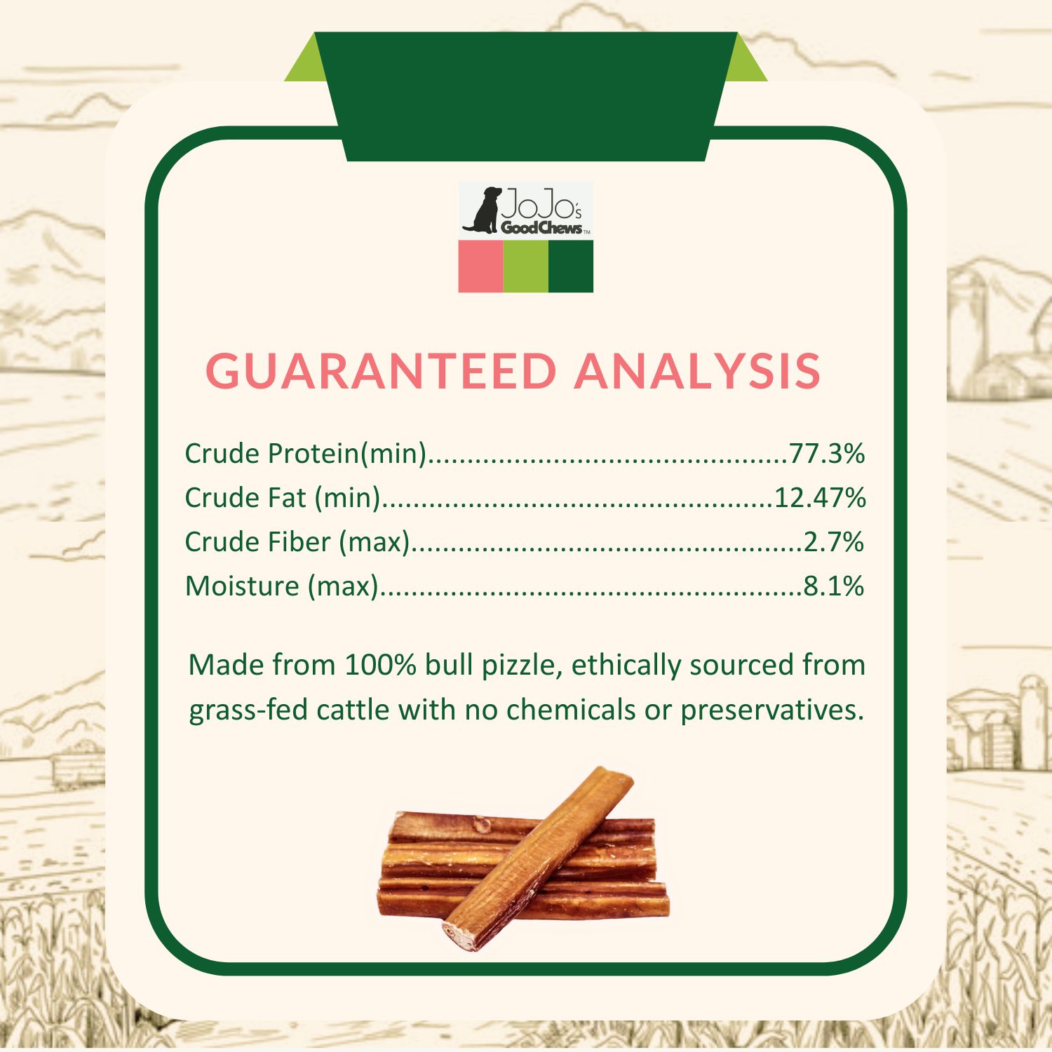 All-Natural Beef Bully Stick Dog Treats - 6" Jumbo (2-Pack) - Image 2