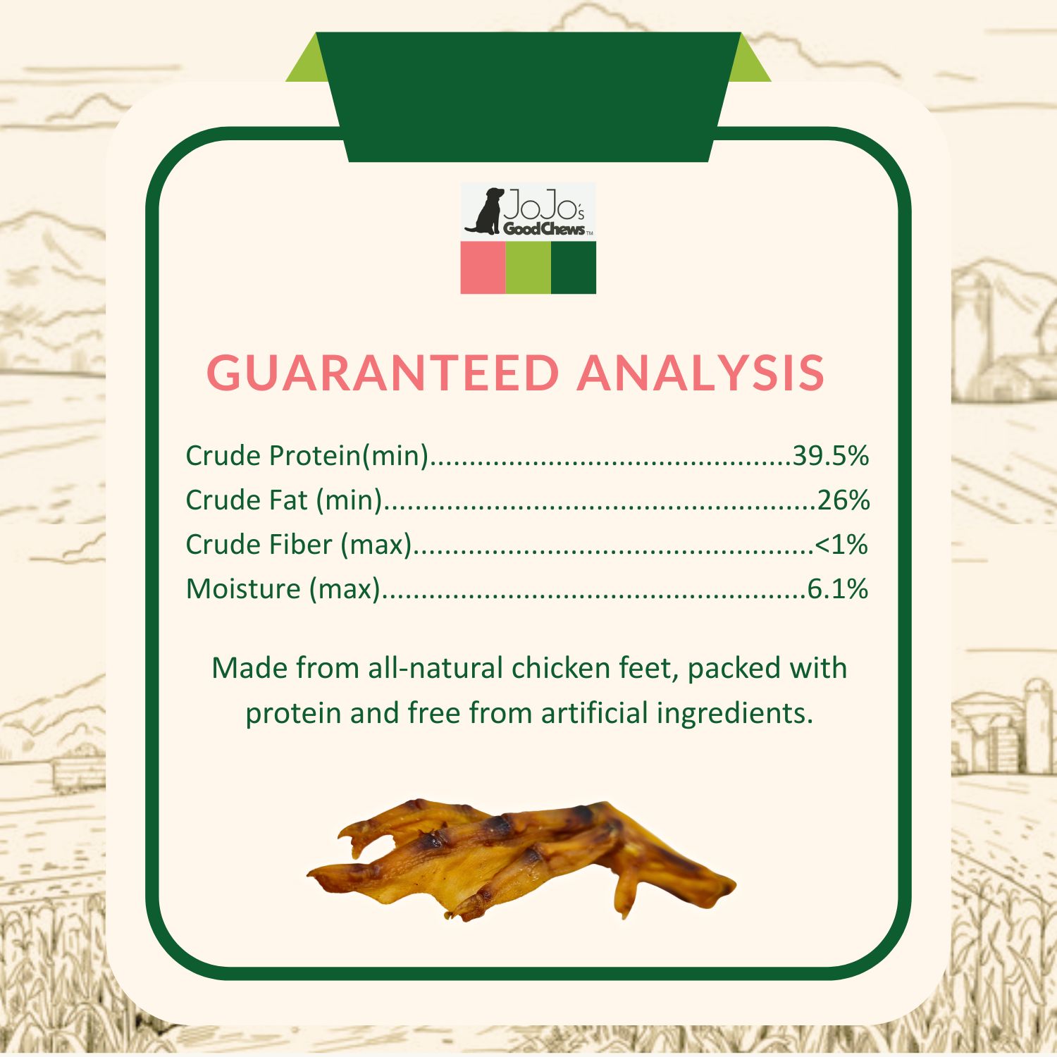 All-Natural Premium Chicken Feet Dog Treats (25/case) - Image 2