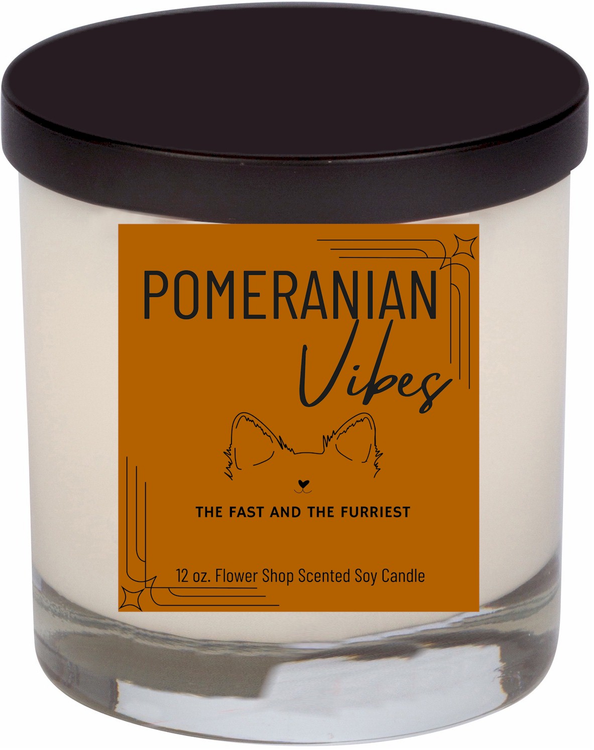 Pomeranian Pup Vibes, 12 oz. Candle