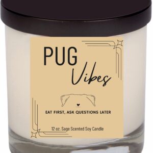 Pug Pup Vibes, 12 oz. Candle
