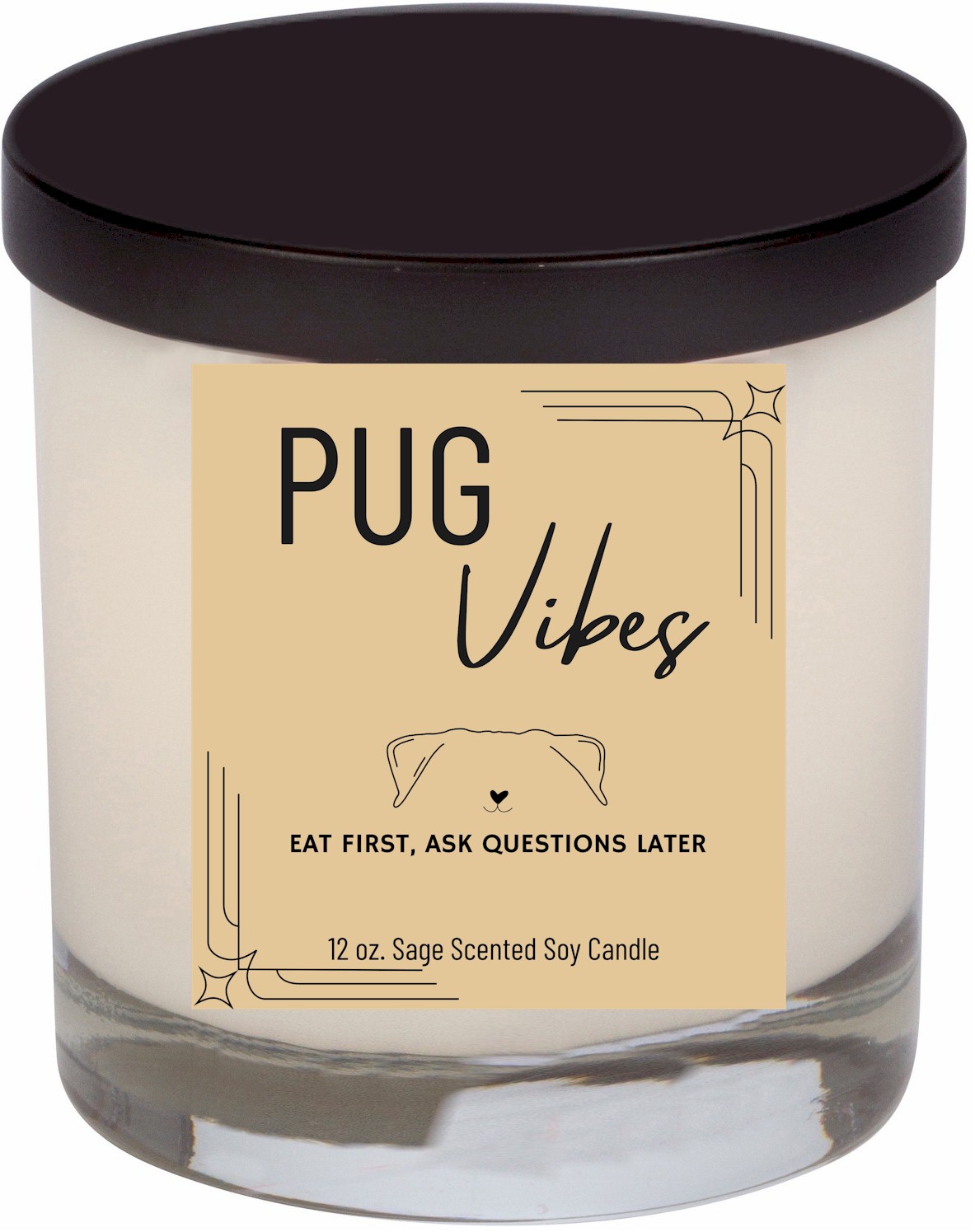Pug Pup Vibes, 12 oz. Candle