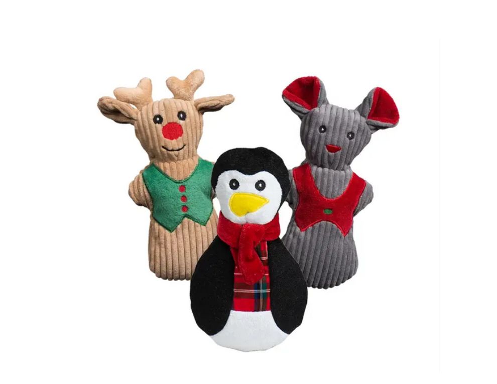 Holiday Plush Christmas Cookies Dog Toys (3pk)