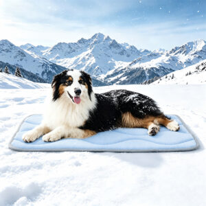 GOOPAWS Dog Cooling Mat, 41" x 27" Non-Slip Self-Cooling Summer Pet Mat for Indoor Outdoor Kennel Floor Use, Blue