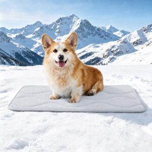 GOOPAWS Dog Cooling Mat, 35" x 23" Non-Slip Self-Cooling Summer Pet Mat for Indoor Outdoor Kennel Floor Use, Grey