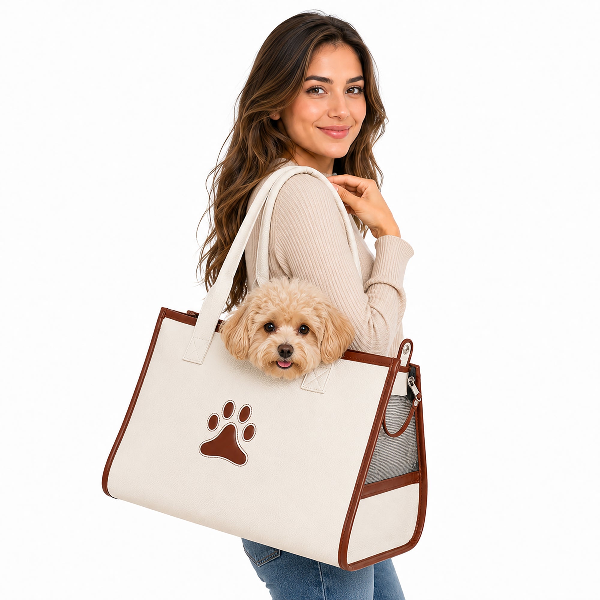 Pet Life ® 'Posh Paw' Elegant Leatherette Designer Fashion Travel Pet Dog Carrier Tote - Image 10