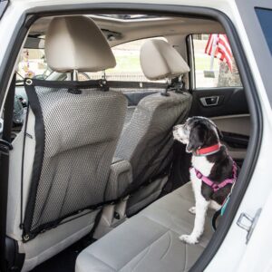 Pet Life ® Squared 'Easy-Hook' Backseat Meash Folding Dog Cat Child Car Seat Carseat Safety Barrier