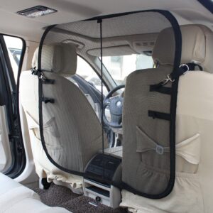 Pet Life ® Rectangular 'Easy-Hook' Backseat Meash Folding Dog Cat Child Car Seat Carseat Safety Barrier