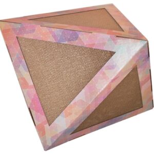 Pet Life ® 'Triangular Puzzle' Designer Premium Quality Kitty Cat Scratcher Lounge Toy and House with Catnip