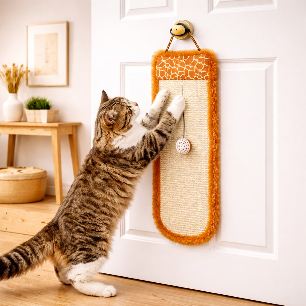 Pet Life ® 'Scrape-Away' Hanging Sisal & Jute Carpet Kitty Cat Scratcher with Toy - Image 7