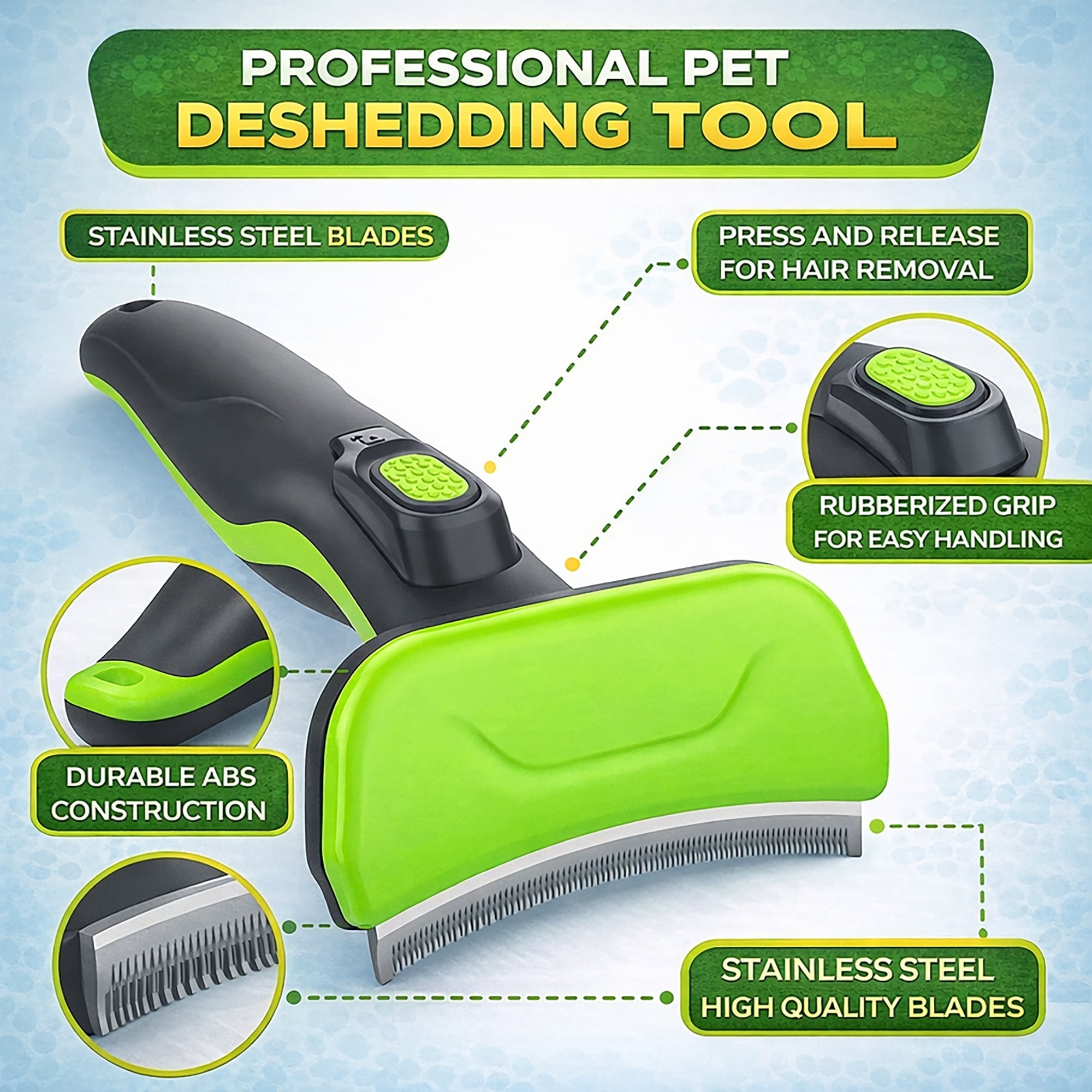 Pet Life ® 'Fur-Guard' Easy Self-Cleaning Grooming Deshedder Pet Comb - Image 9