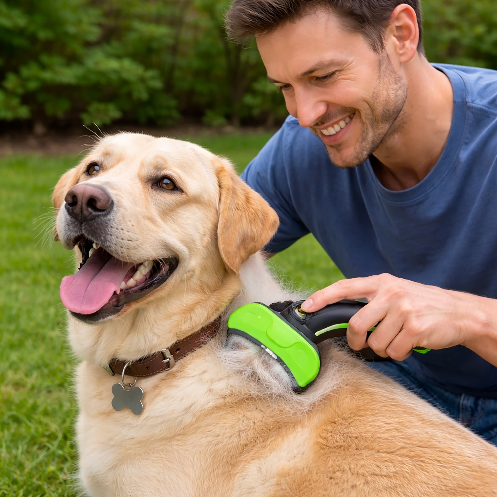Pet Life ® 'Fur-Guard' Easy Self-Cleaning Grooming Deshedder Pet Comb - Image 11