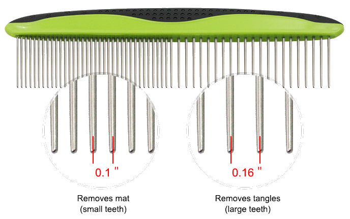 Pet Life ® Grip Ease' Wide and Narrow Tooth Grooming Pet Comb - Image 5
