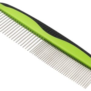 Pet Life ® Grip Ease' Wide and Narrow Tooth Grooming Pet Comb