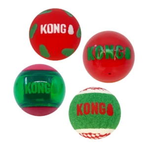 KONG Holiday Occasions Balls 4-pk Dog Toy Md