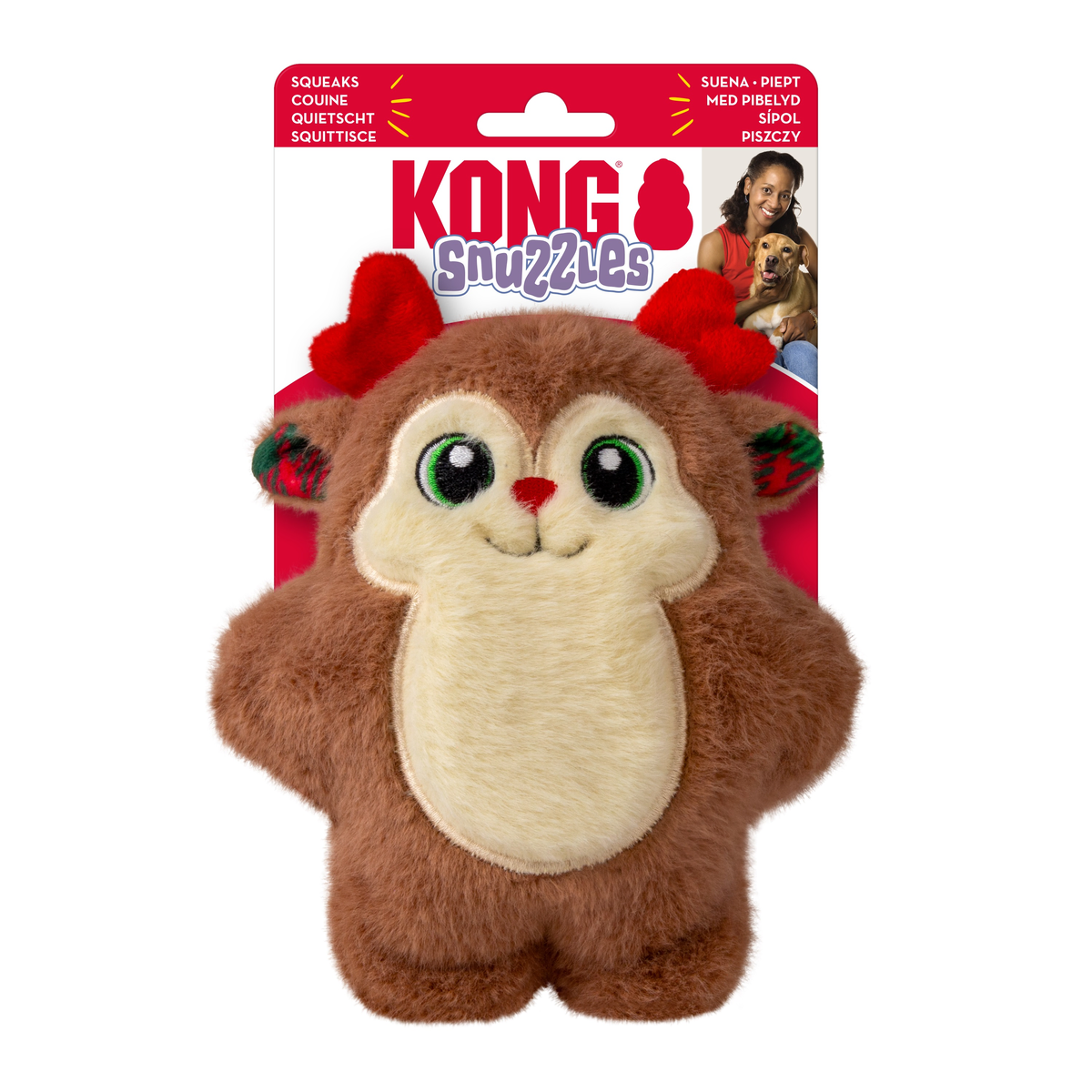 KONG Holiday Snuzzles Reindeer Dog Toy Sm - Image 5