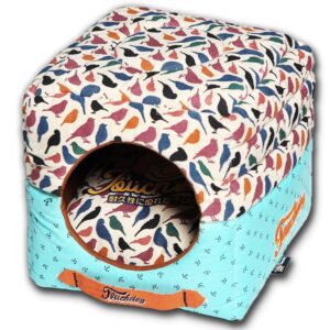 Touchdog ® Chirpin-Avery Convertible and Reversible Squared 2-in-1 Collapsible Dog House Bed