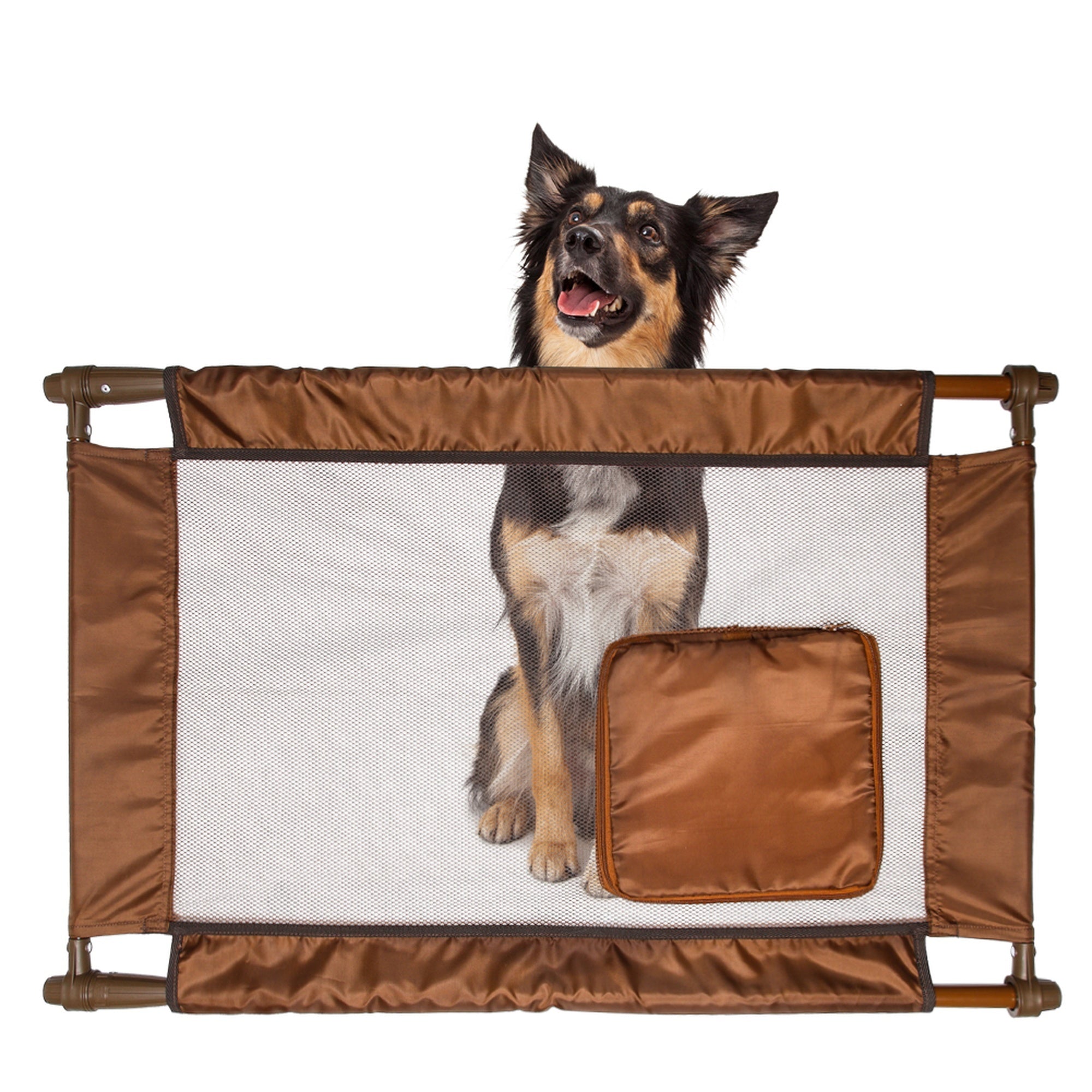 Pet Life ® 'Porta Gate' Anti-Drilling Nylon Mesh Collapsible Folding Travel Safety Pet Cat Dog Gate w/ Zippered Entrance - Image 11