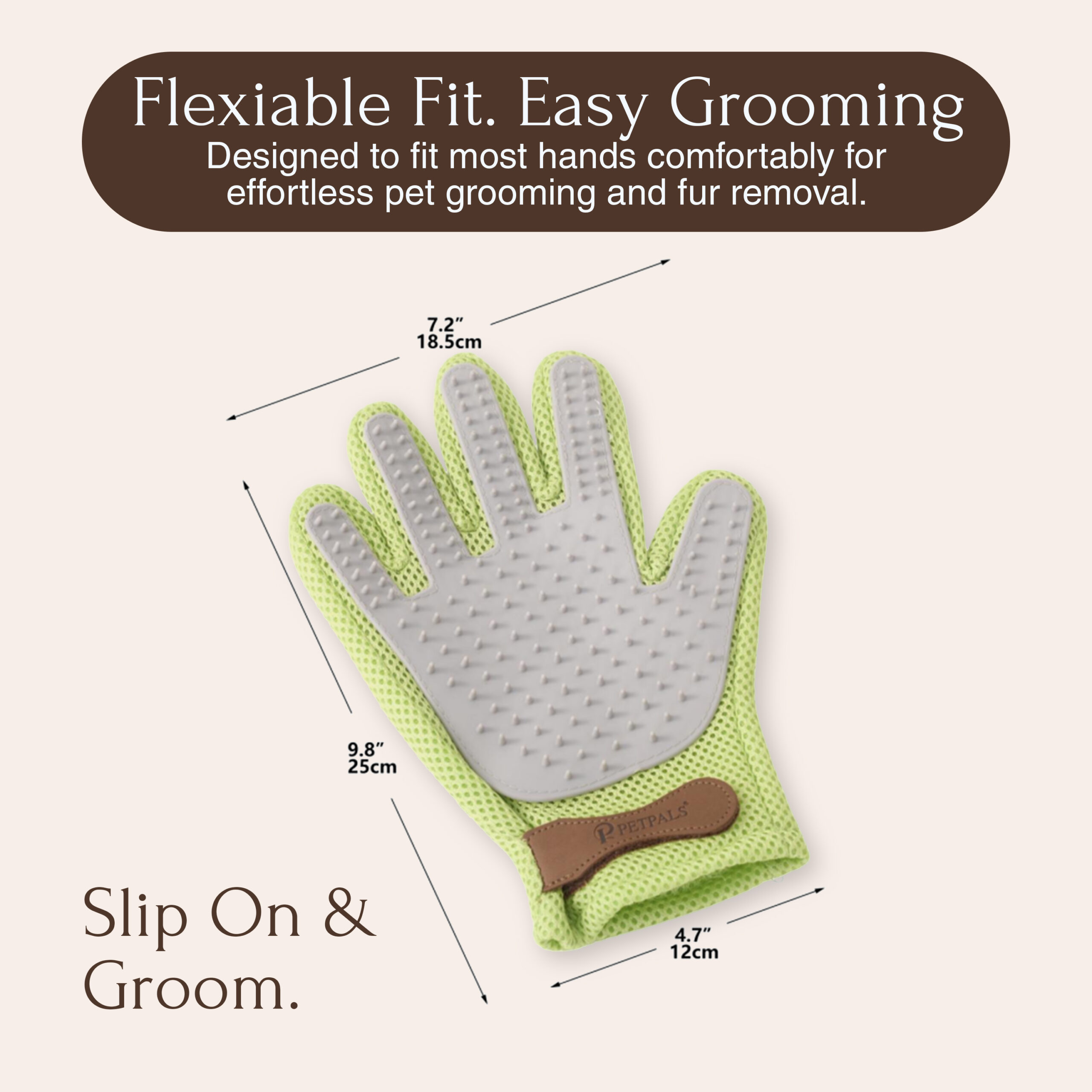 PetPals Massaging & Shedding Glove - 12"H, Reusable, Small, - Image 2