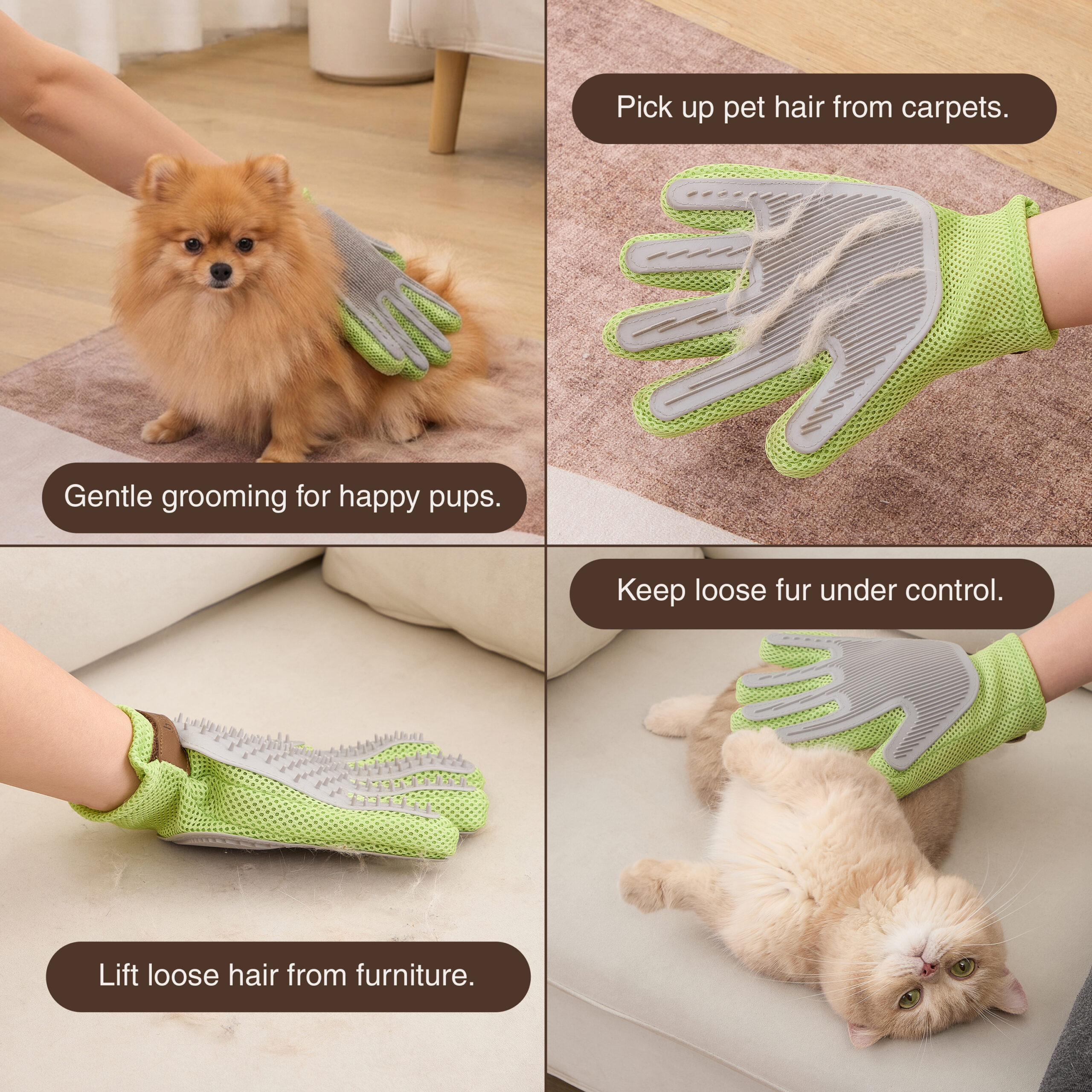 PetPals Massaging & Shedding Glove - 12"H, Reusable, Small, - Image 7