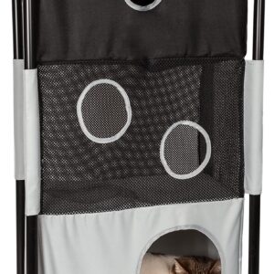 Pet Life ® 'Kitty-Square' Collapsible Travel Interactive Kitty Cat Tree Maze House Lounger Tunnel Lounge