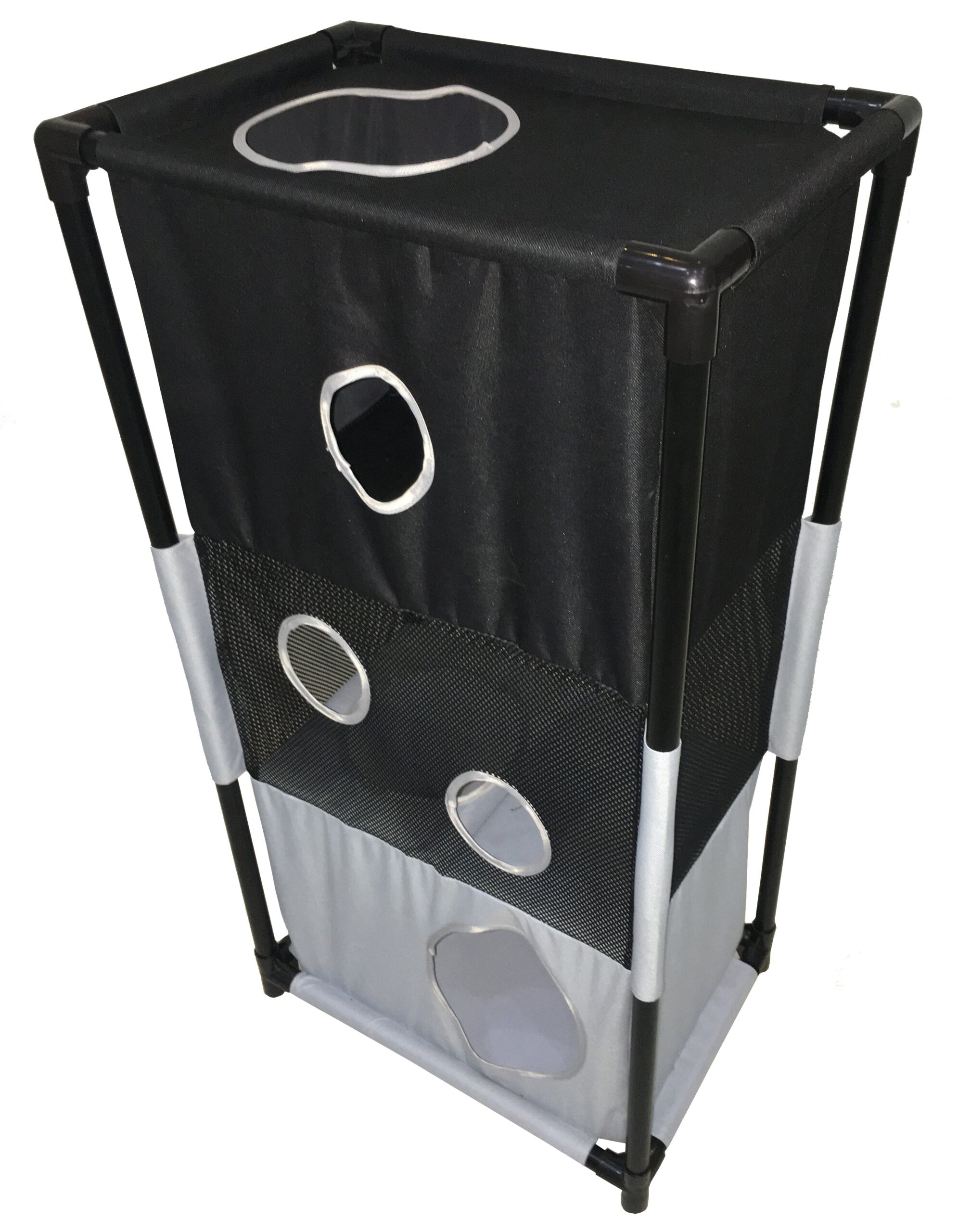 Pet Life ® 'Kitty-Square' Collapsible Travel Interactive Kitty Cat Tree Maze House Lounger Tunnel Lounge - Image 3
