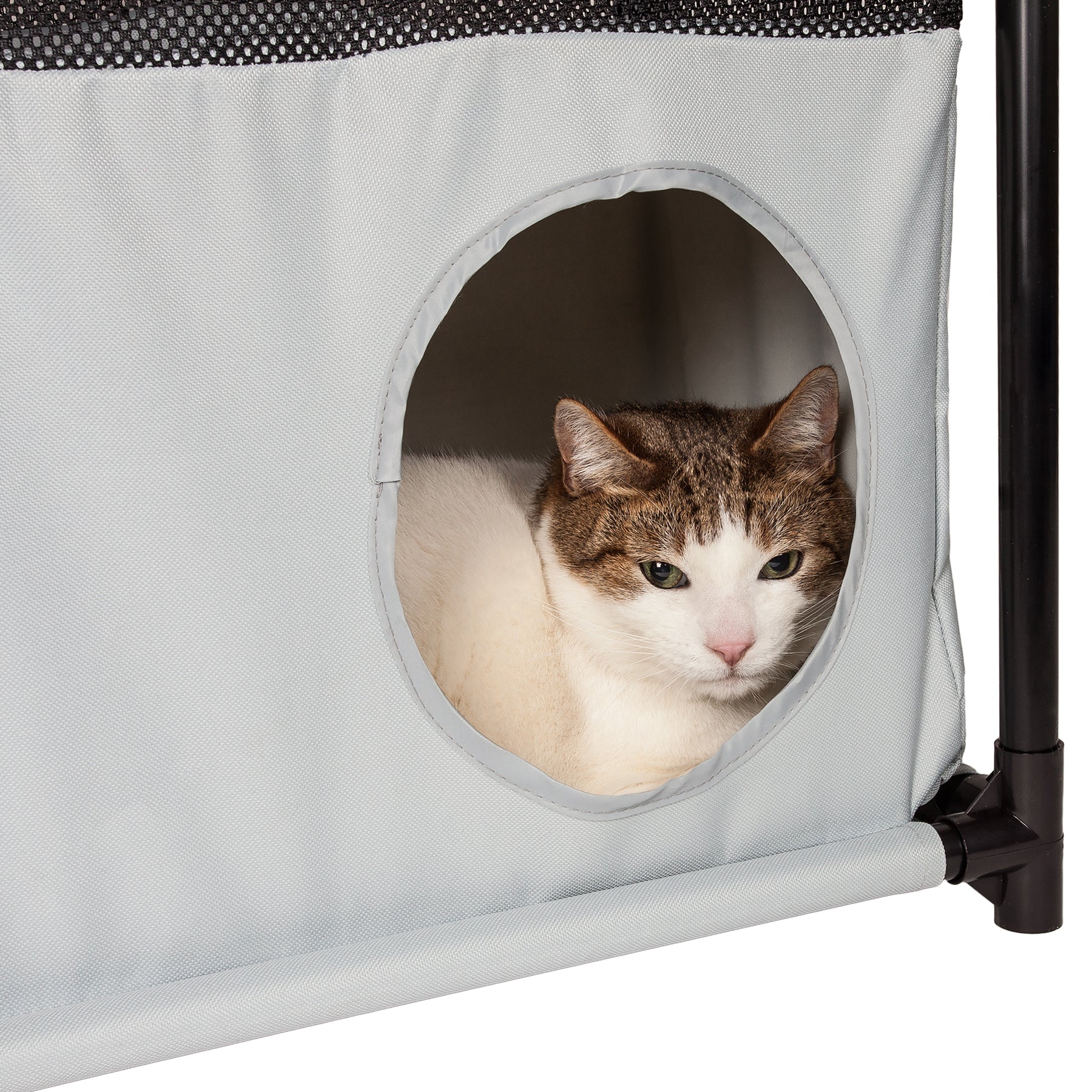 Pet Life ® 'Kitty-Square' Collapsible Travel Interactive Kitty Cat Tree Maze House Lounger Tunnel Lounge - Image 5