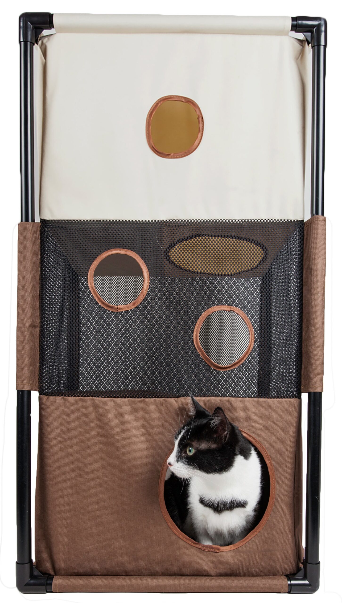 Pet Life ® 'Kitty-Square' Collapsible Travel Interactive Kitty Cat Tree Maze House Lounger Tunnel Lounge - Image 6