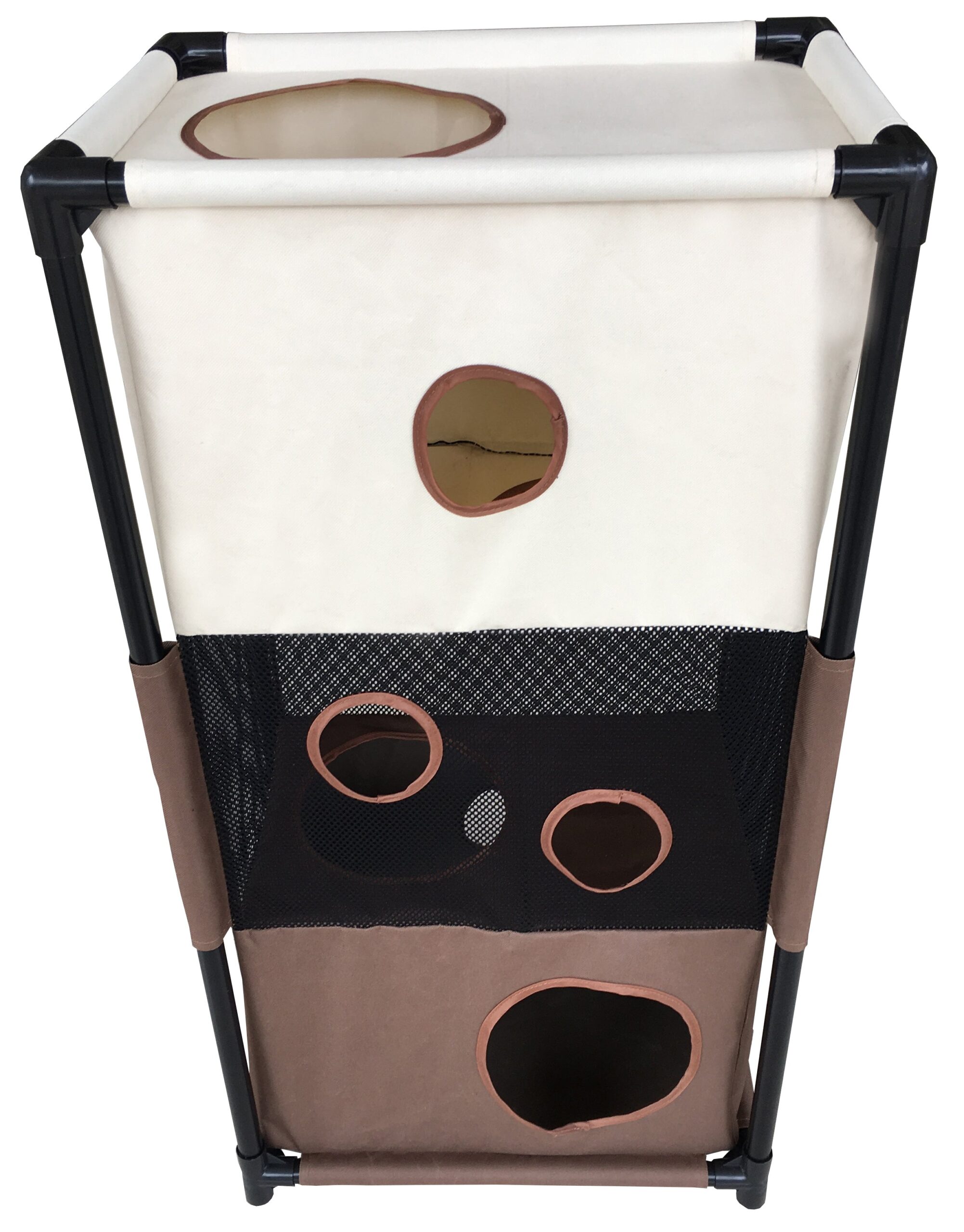 Pet Life ® 'Kitty-Square' Collapsible Travel Interactive Kitty Cat Tree Maze House Lounger Tunnel Lounge - Image 8