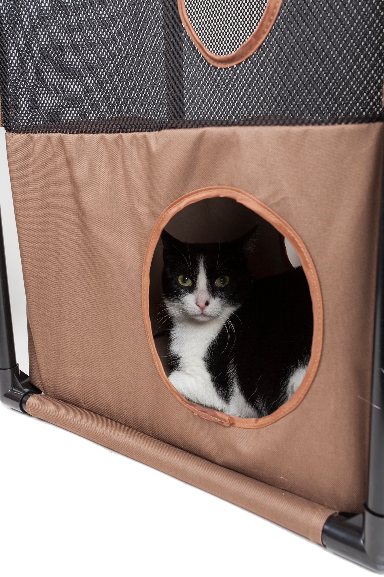 Pet Life ® 'Kitty-Square' Collapsible Travel Interactive Kitty Cat Tree Maze House Lounger Tunnel Lounge - Image 10