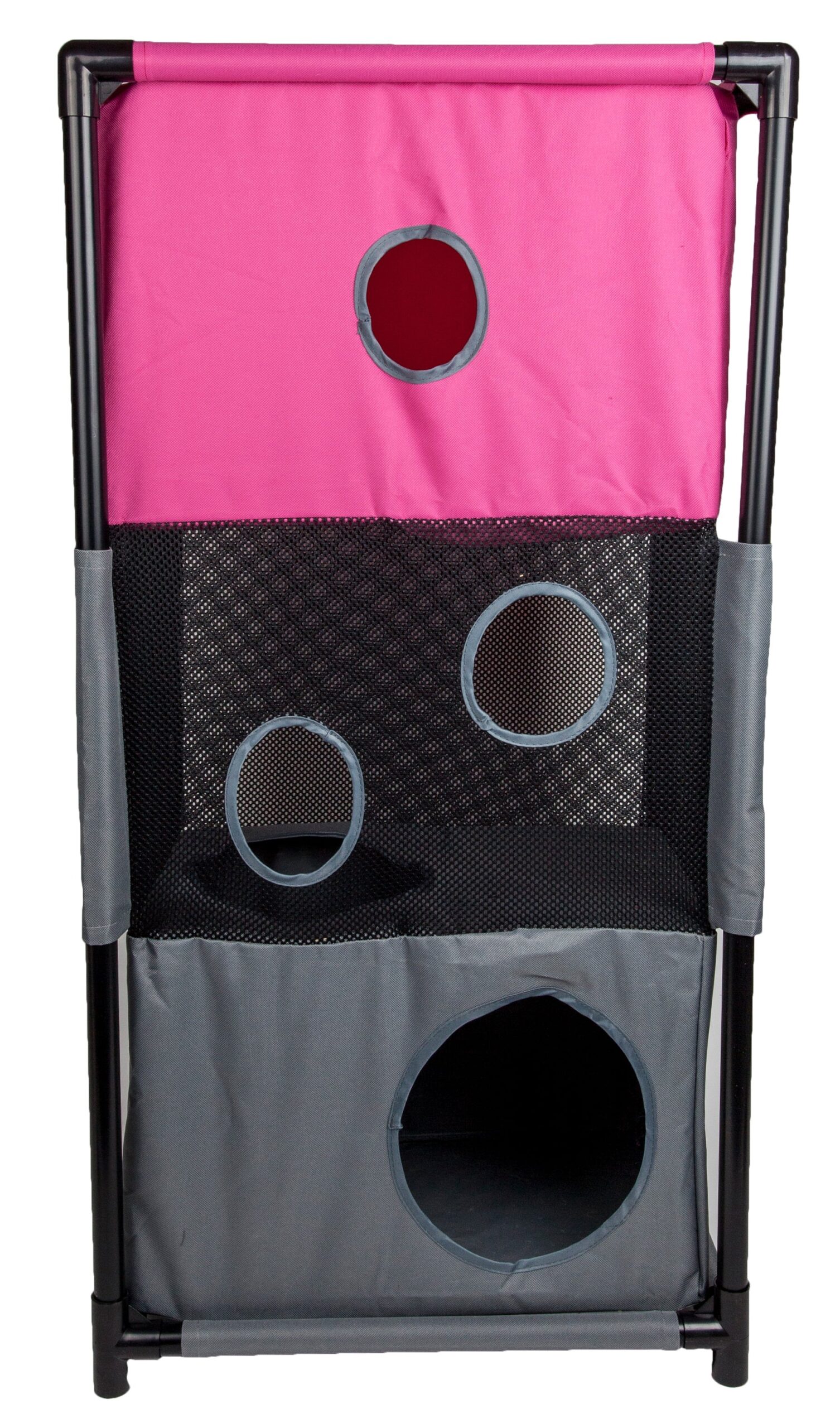 Pet Life ® 'Kitty-Square' Collapsible Travel Interactive Kitty Cat Tree Maze House Lounger Tunnel Lounge - Image 13