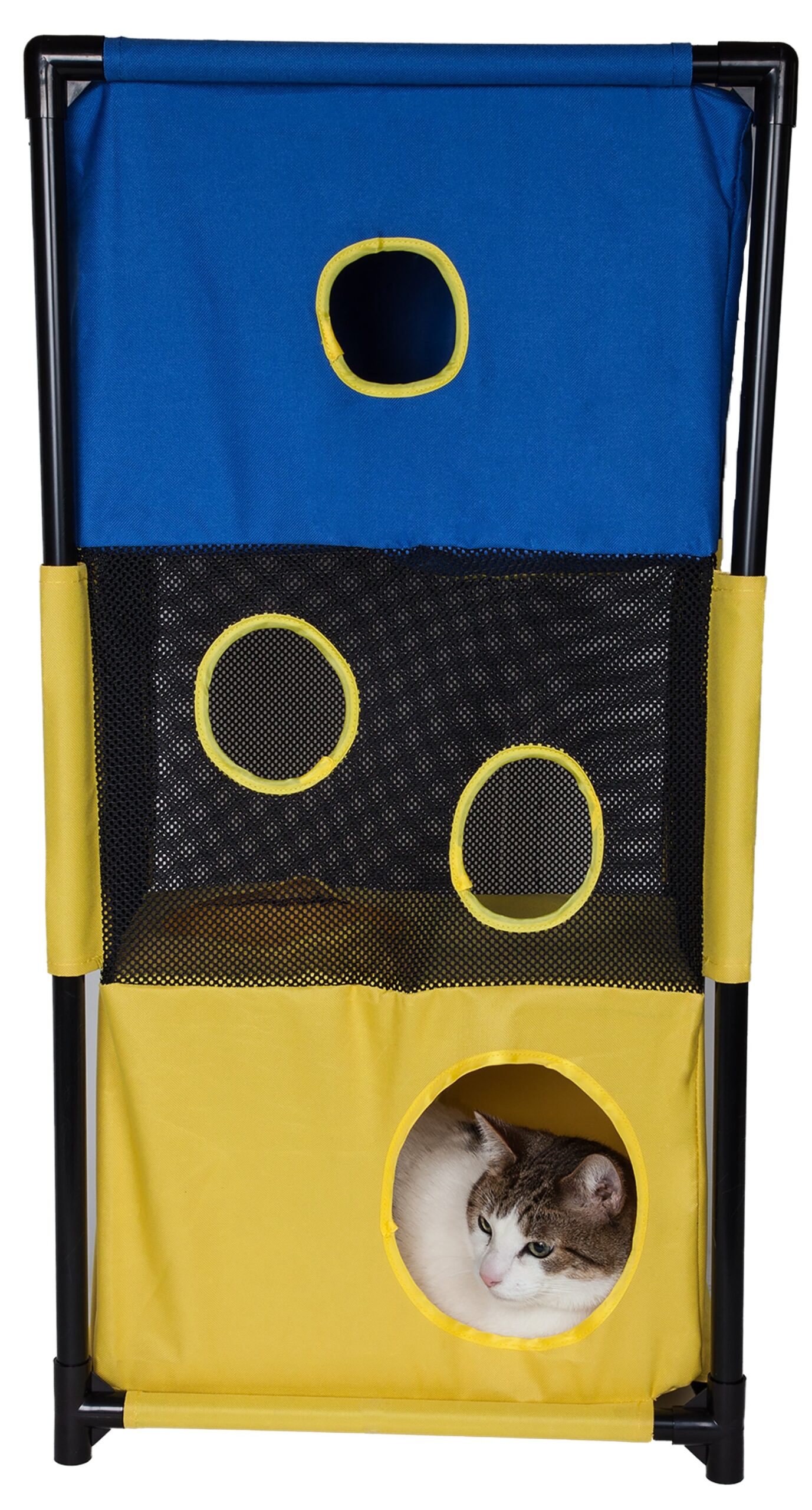 Pet Life ® 'Kitty-Square' Collapsible Travel Interactive Kitty Cat Tree Maze House Lounger Tunnel Lounge - Image 17