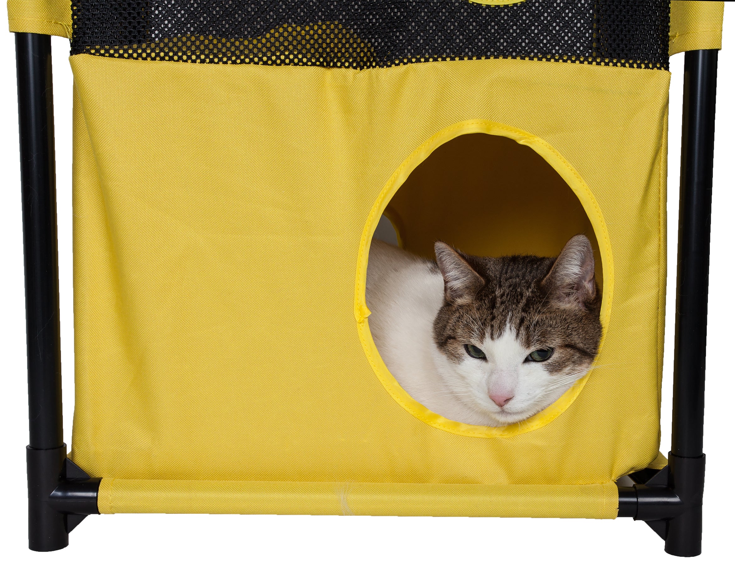 Pet Life ® 'Kitty-Square' Collapsible Travel Interactive Kitty Cat Tree Maze House Lounger Tunnel Lounge - Image 19