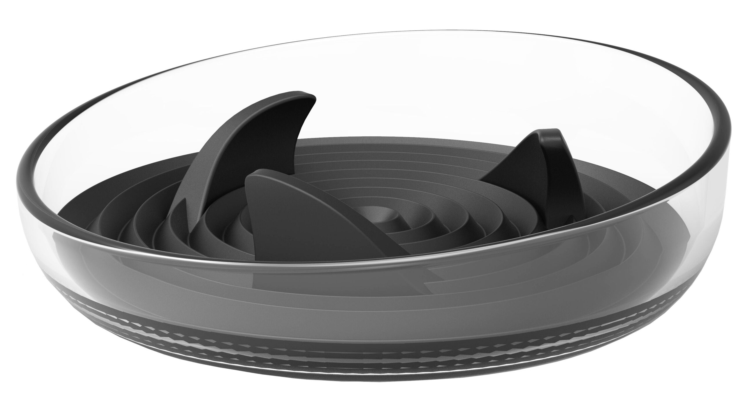 Pet Life ® 'Cirlicue' Shark Fin Shaped Modern Slow Feeding Pet Bowl - Image 2