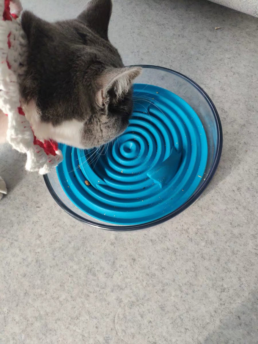 Pet Life ® 'Cirlicue' Shark Fin Shaped Modern Slow Feeding Pet Bowl - Image 3