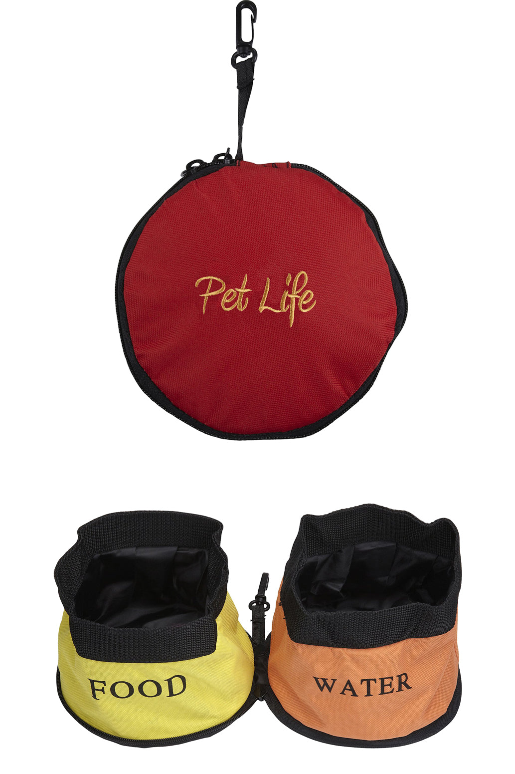Pet Life ® 'Dual Folding' Waterproof Food and Water Collapsible Folding Travel Pet Cat Dog Bowl Feeder Waterer Fountain - Image 5
