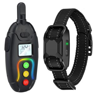 Pet Life ®  Vibrange 1-to-2 Dog 450 Yard Range 16-Level Vibration and Sound Training Dog Collar - Black