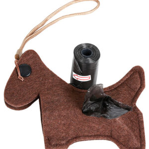 Pet Life ®Fleece Dog Shaped Travel Waste Bag Dispenser with 2 Rolls
