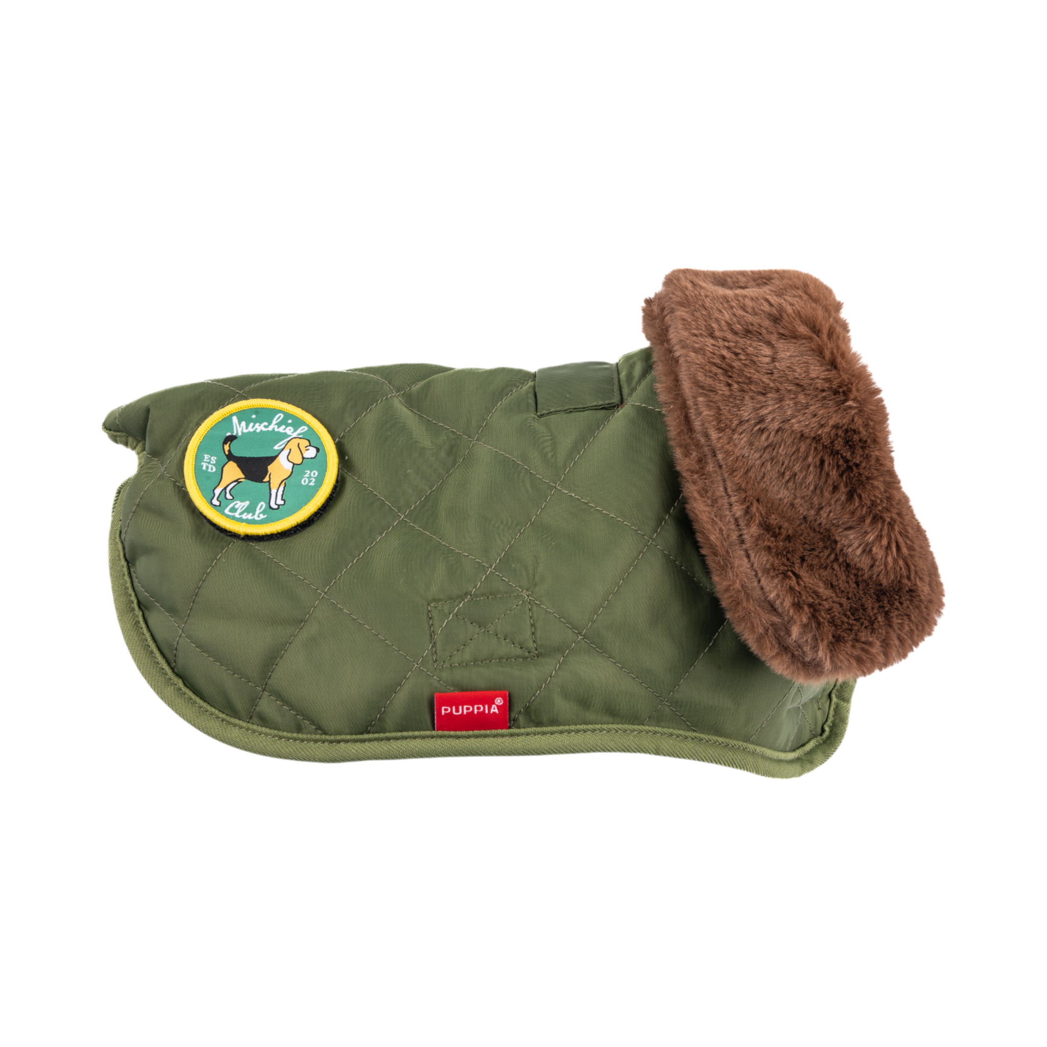PUPPIA Highland Quilted Coat - Khaki - Image 2