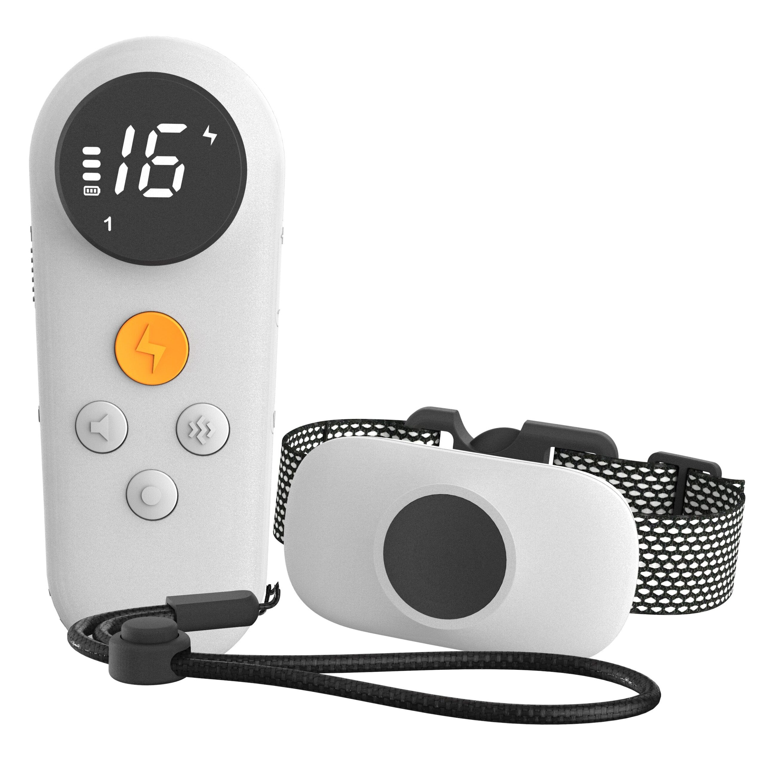 Pet Life ® Ellipse LED 1-to-3 Dog 550-Yard Range 16-Level Vibration Sound and Stimulation Training Dog Collar Additional Receiver - White - Image 2