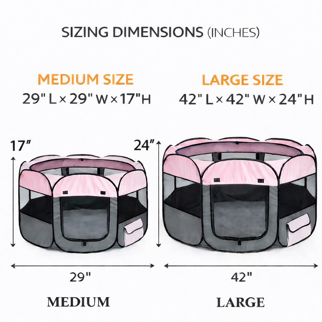 Pet Life ® 'All-Terrain' Lightweight Easy Folding Wire-Framed Collapsible Travel Pet Dog Playpen crate - Pink And Grey - Image 7