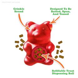 Knock 'n' Nibble Gummy Bear - Refillable Treat Dispensing Toy - Image 3